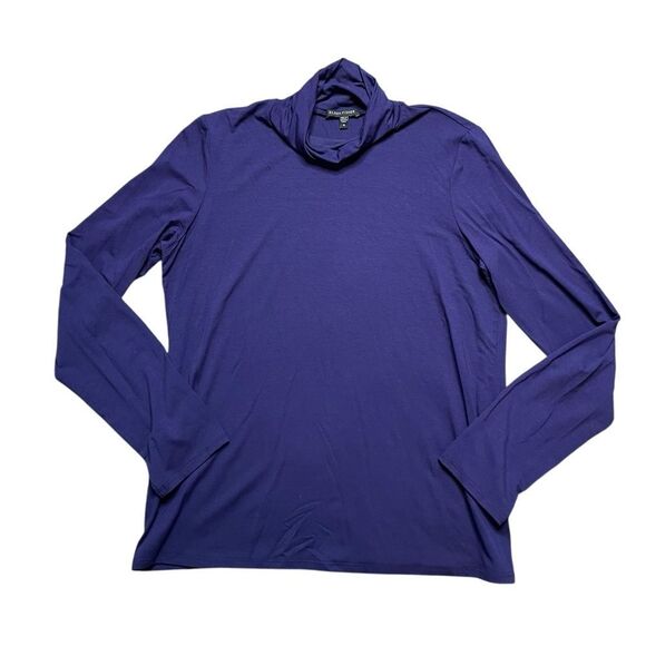Eileen Fisher Deep Purple Turtleneck Top Size Medium - Picture 1 of 4